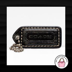 2" COACH BLACK LEATHER KEY FOB BAG CHARM HANGTAG
